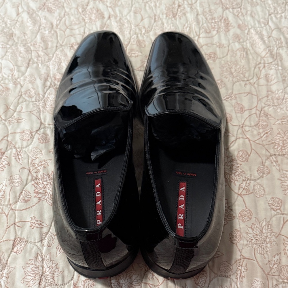 Prada Black Patent Leather Loafers - Picture 10 of 11